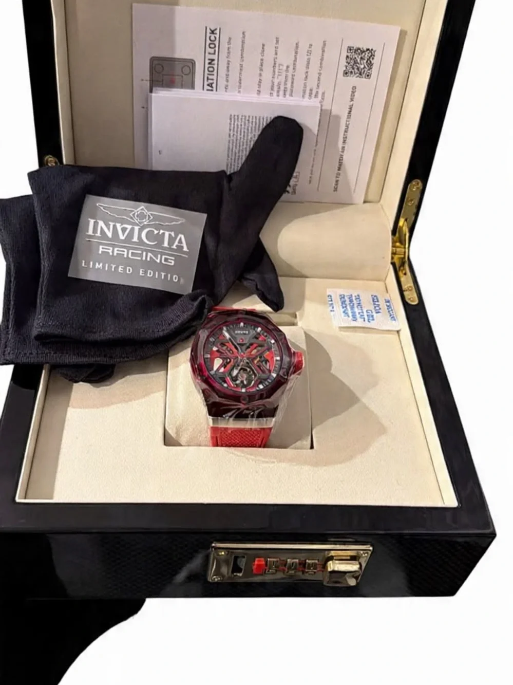 Invicta Celestial Orbitha Red and Black Skeleton Dial Men's Automatic Watch NWT